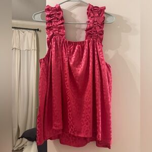 Entro Vibrant Pink Textured Sleeveless Top